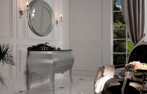ALLEGRO GLOSSY SILVER VANITY